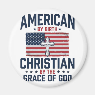 Amerikanisches christliches Flaggenkreuz Vintage-S Magnet