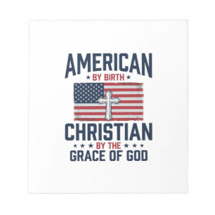 Amerikanisches christliches Flaggenkreuz Vintage-S Notizblock