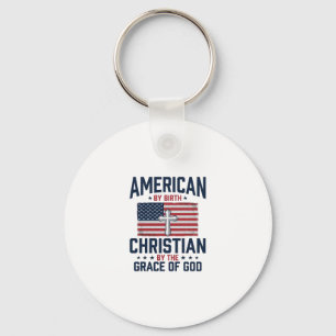 Amerikanisches christliches Flaggenkreuz Vintage-S Schlüsselanhänger