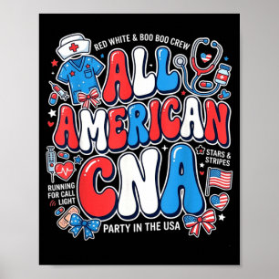 Amerikanisches Cna 4. Juli Scrub Top Patriot Fraue Poster