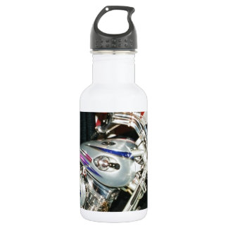 Amerikanisches Custom VTwin Motorrad. Edelstahlflasche
