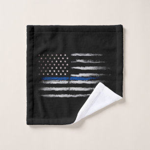 Amerikanisches dünnes Blue Line kennzeichnen Waschlappen