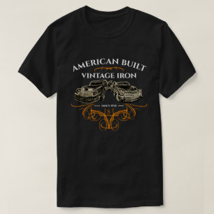 Amerikanisches errichtetes Vintages Eisen tauscht T-Shirt