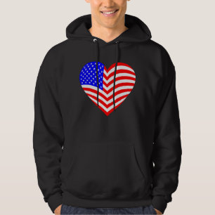 Amerikanisches Fahnenherz Hoodie