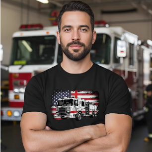 Amerikanisches Feuerwehrmann-Flagge & Feuerwehraut T-Shirt