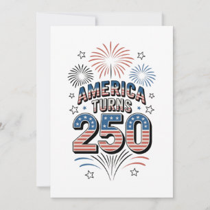 Amerikanisches Feuerwerk zum 250. 4. Juli Feiertagskarte