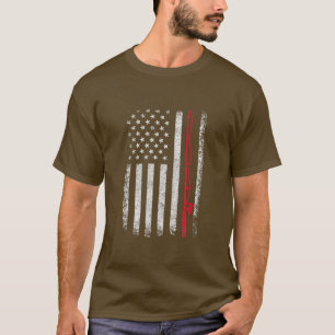 Amerikanisches Flagge Angel-Shirt Vintage Angeln P T-Shirt