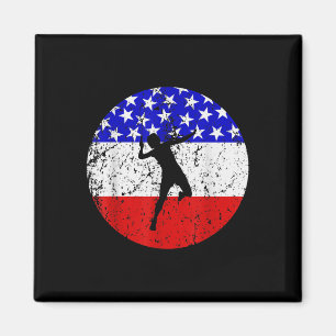 Amerikanisches Flagge Badminton-Shirt - Badminton- Magnet