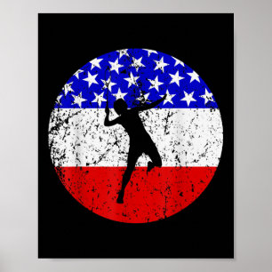 Amerikanisches Flagge Badminton-Shirt - Badminton- Poster