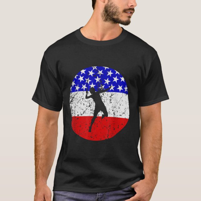 Amerikanisches Flagge Badminton-Shirt - Badminton- T-Shirt (Vorderseite)