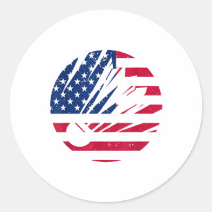 Amerikanisches Flagge Badminton-Shirt Männer Patri Runder Aufkleber