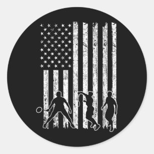 Amerikanisches Flagge Badminton-Shirt Männer USA-F Runder Aufkleber