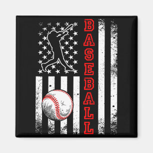 Amerikanisches Flagge Baseball Team Vintage Baseba Magnet