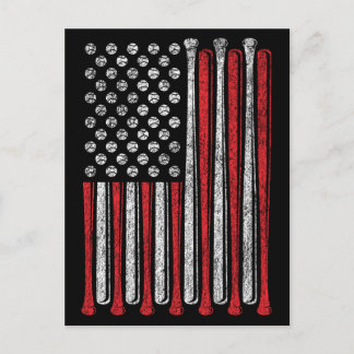 Amerikanisches Flagge Baseball-Team Vintage Lustig Postkarte