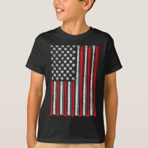 Amerikanisches Flagge Baseball-Team Vintage Lustig T-Shirt