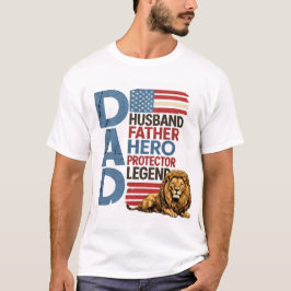 Amerikanisches Flagge Dad Löwe Patriotisches T-Shi T-Shirt