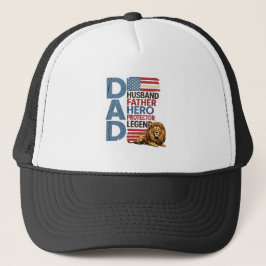 Amerikanisches Flagge Dad Löwe Patriotisches T-Shi Truckerkappe