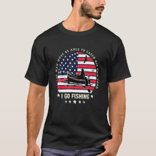 Amerikanisches Flagge Fischerboot Echter Mann Vint T-Shirt