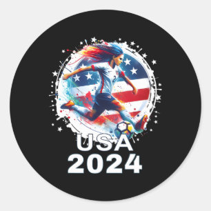 Amerikanisches Flagge Fußball-Shirt Damen Fußball Runder Aufkleber