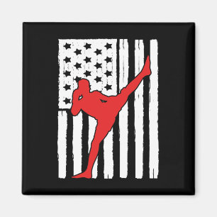 Amerikanisches Flagge Muay Thai Thema Grafikdesign Magnet