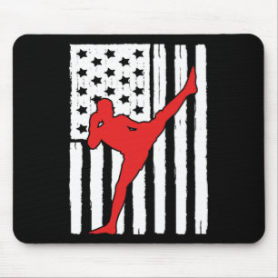 Amerikanisches Flagge Muay Thai Thema Grafikdesign Mousepad