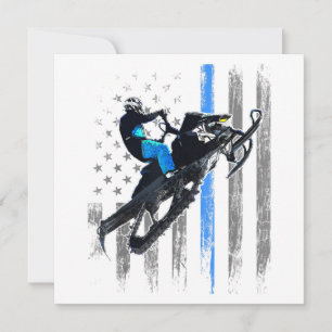Amerikanisches Flagge Schneemobil Shirt Männer Sch Einladung