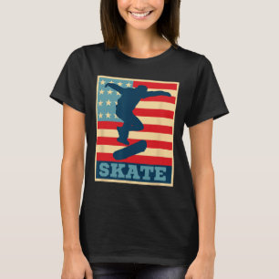 Amerikanisches Flagge Skateboarding T-Shirt Skater
