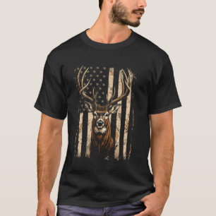 Amerikanisches Flagge Vintage T-Shirt Buck Hirsch