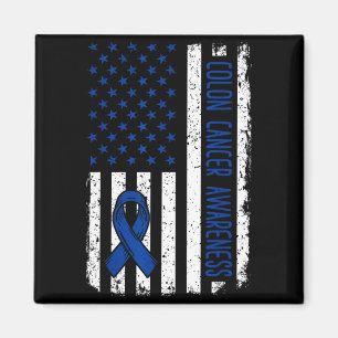 Amerikanisches Flaggen Blaues Band Darmkrebs Magnet