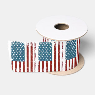 Amerikanisches Flaggen-Design mit Abnutzungseffekt Satinband