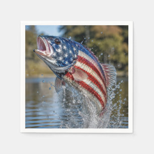 Amerikanisches Flaggen-Fisch-Design Serviette