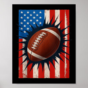 Amerikanisches Flaggen-Football-Shirt 4. Juli Patr Poster