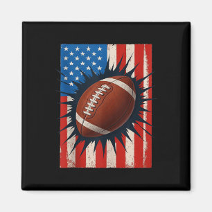 Amerikanisches Flaggen-Fußball-Shirt 4. Juli Patri Magnet