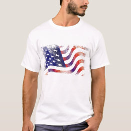 Amerikanisches Flaggen-Patriotisches Vintage-Desig T-Shirt