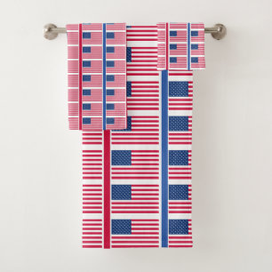 Amerikanisches Flaggen-Patriotismus-Handtuch-Set Badhandtuch Set
