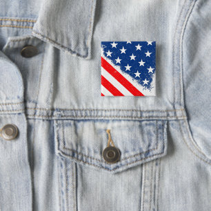 Amerikanisches Flaggen-Shirt USA Patriotische Ster Button
