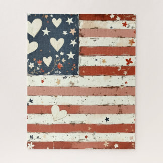 Amerikanisches Flaggen-Volksgut-Puzzle Puzzle