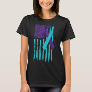 Amerikanisches Flaggenband Suizidbewusstsein Psych T-Shirt