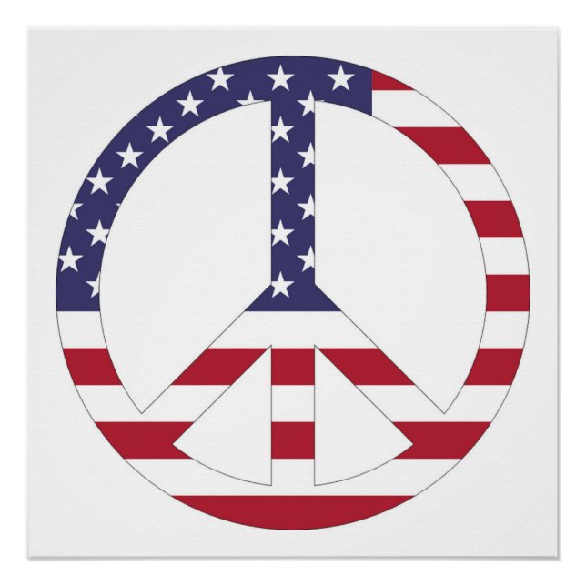 AMERIKANISCHES FLAGGENFRIEDENSSIGNAL POSTER (Vorderseite)