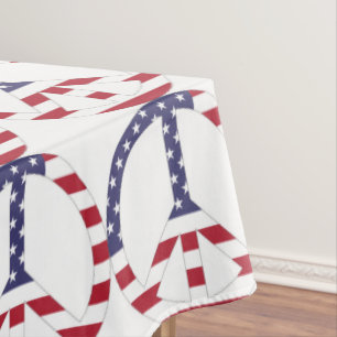 AMERIKANISCHES FLAGGENFRIEDENSSIGNAL TISCHDECKE