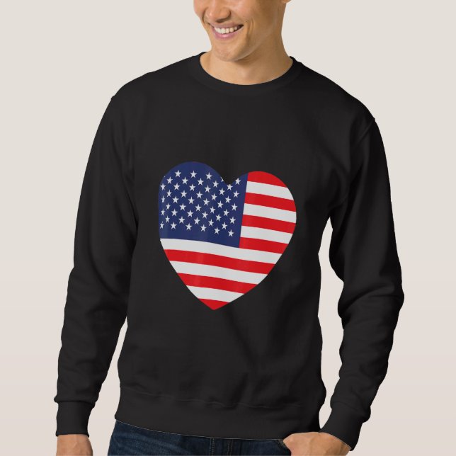 Amerikanisches Flaggenherz Sweatshirt (Vorderseite)