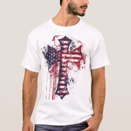 Amerikanisches Flaggenkreuz T-Shirt