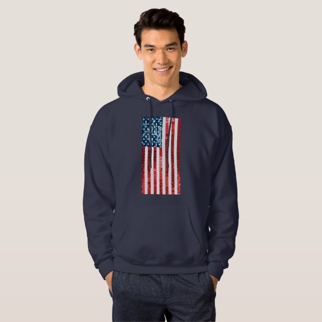 Amerikanisches Flaggenmännchen mit Sweatshirt (Vorne ganz)