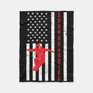 Amerikanisches Flaggensnowboard Usa Winter Patriot Fleecedecke