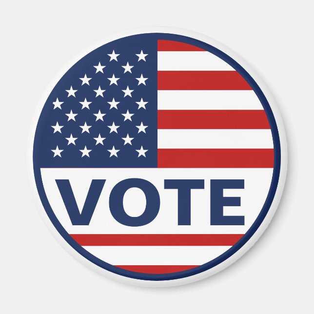 Amerikanisches Flaggenvotum Magnet (Vorne)