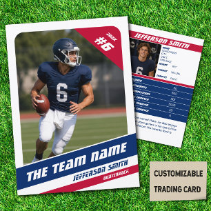 Amerikanisches Football-Team-Sammelkartenset Rot W Telefonnummerkarte