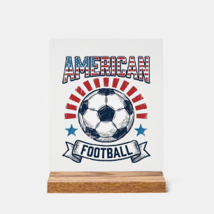 Amerikanisches Football-Vintage-Fußball-Shirt-Desi Acrylschild