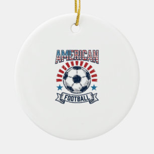Amerikanisches Football-Vintage-Fußball-Shirt-Desi Keramik Ornament