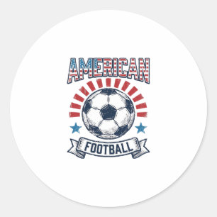 Amerikanisches Football-Vintage-Fußball-Shirt-Desi Runder Aufkleber