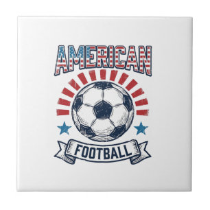 Amerikanisches Football-Vintage-Fußball-T-Shirt-De Fliese